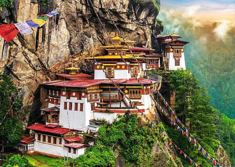 Von Bhutan. Tigernest. Puzzlespiel online
