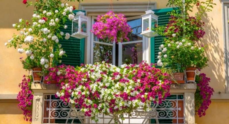λουλούδια στο μπαλκόνι παζλ online