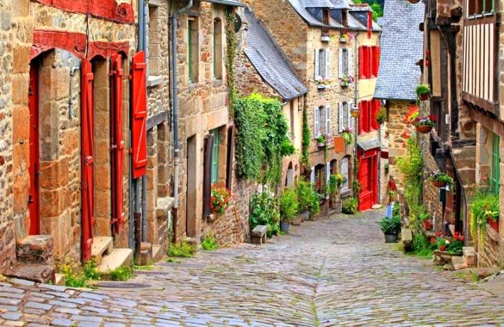Straße, Bretagne Online-Puzzle