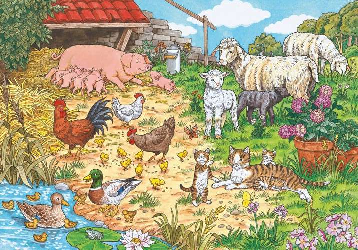 Tiere auf dem Land. Puzzlespiel online
