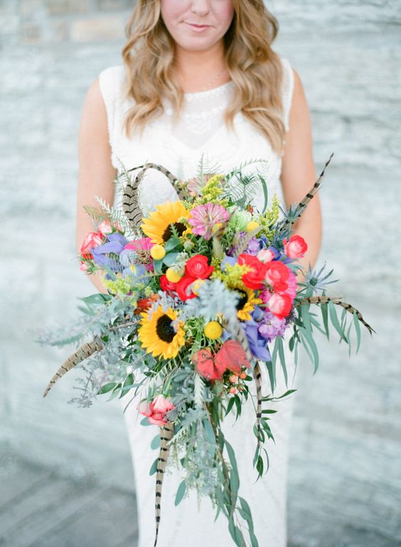 Un bouquet da sposa colorato puzzle online