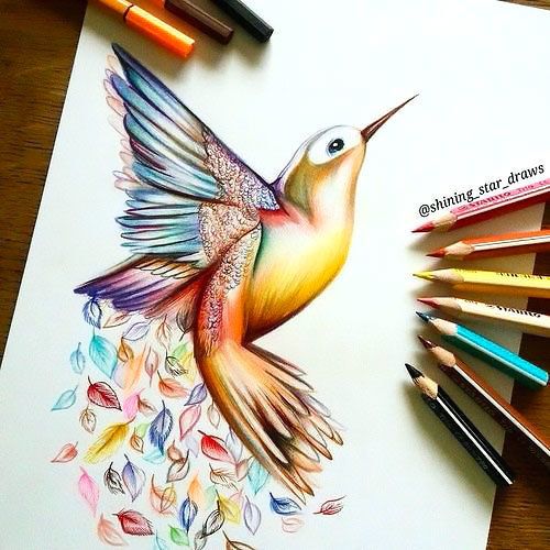 Рисунки цветным карандашом онлайн-пазл