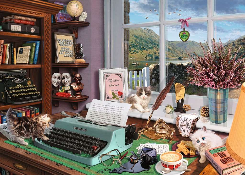 Interior. Sala do escritor. quebra-cabeças online