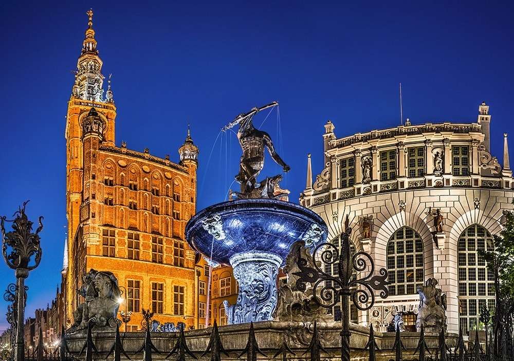 Fontaine de Neptune à Gdańsk. puzzle en ligne