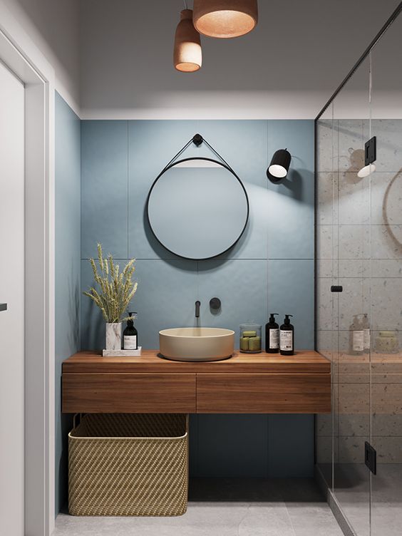 Banheiro com sotaque azul puzzle online