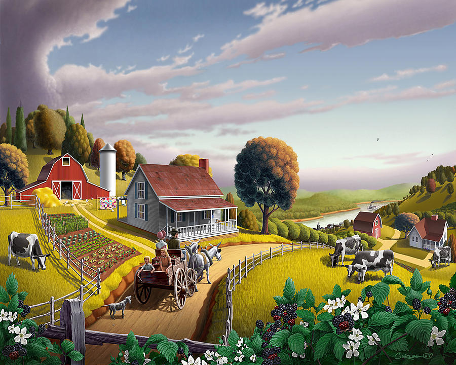 Kleurrijke boerderij. online puzzel