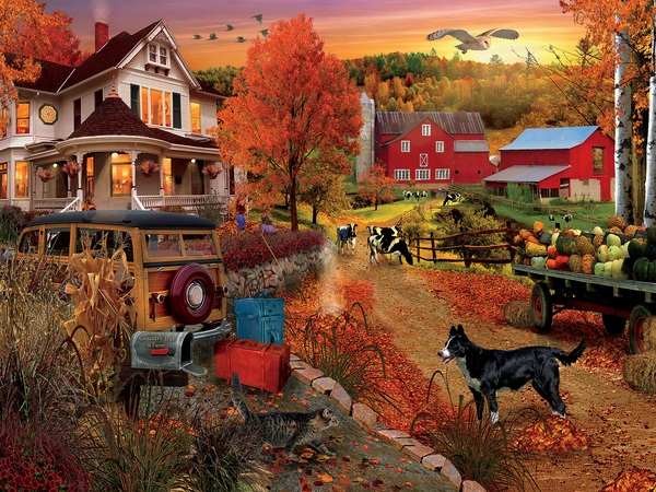 Herbst auf dem Bauernhof. Puzzlespiel online