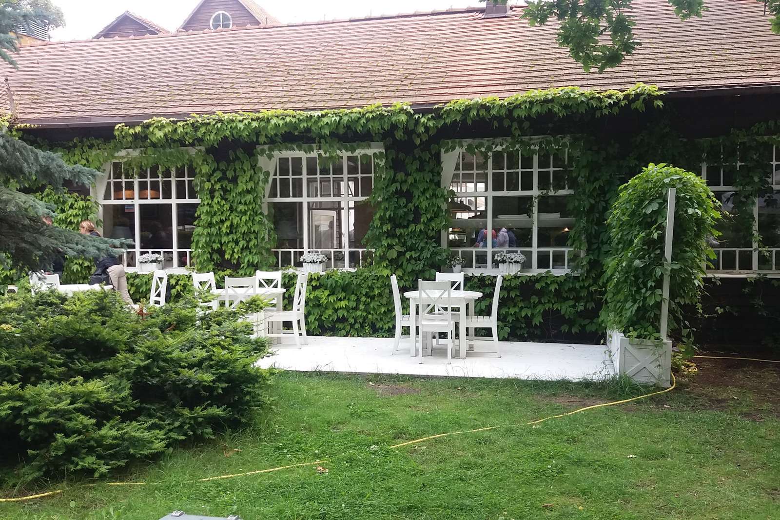 Cafe in het groen - Sopot. online puzzel