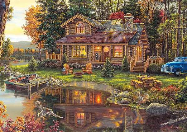 In the woods by the lake. jigsaw puzzle online