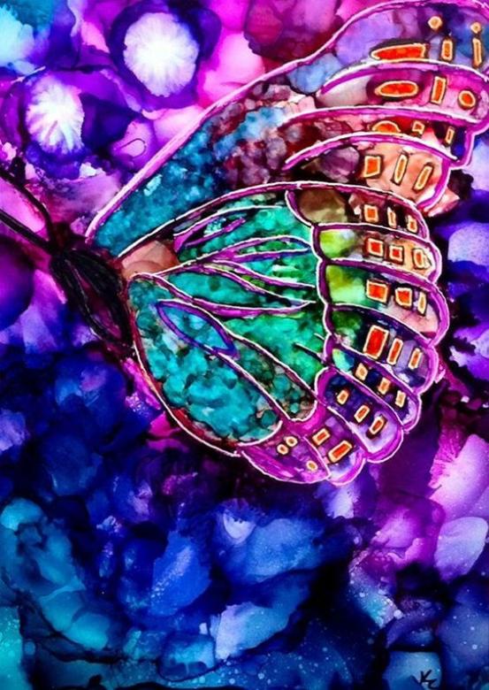 Fluture colorat puzzle online