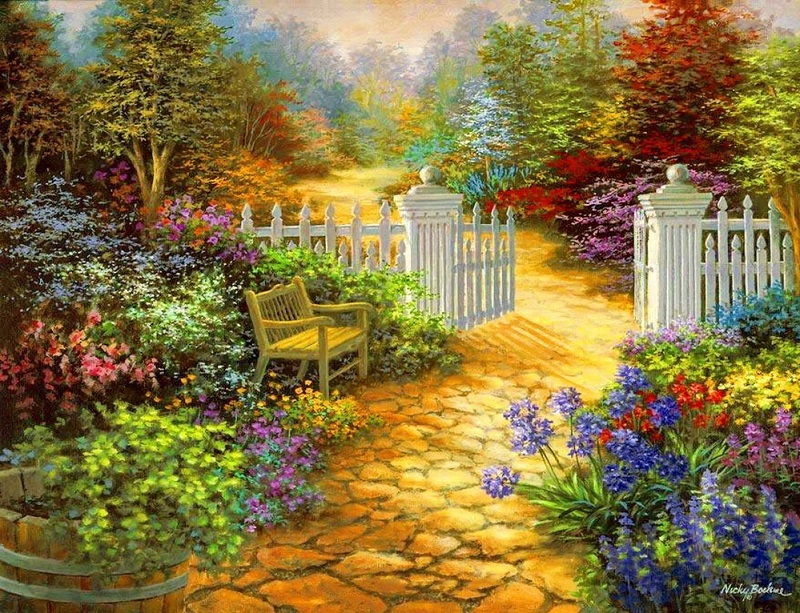Malovaná zahrada. puzzle