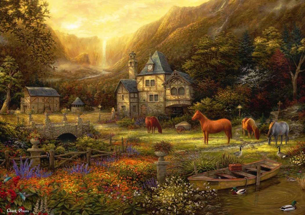 Animals in the landscape. online puzzle