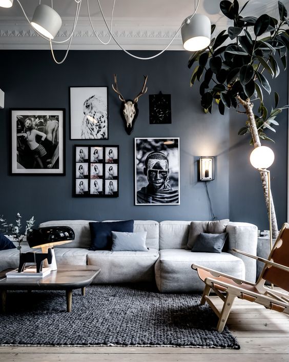 Námořnická modrá obývací pokoj online puzzle