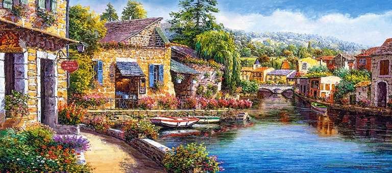 Settlement by the river. jigsaw puzzle online