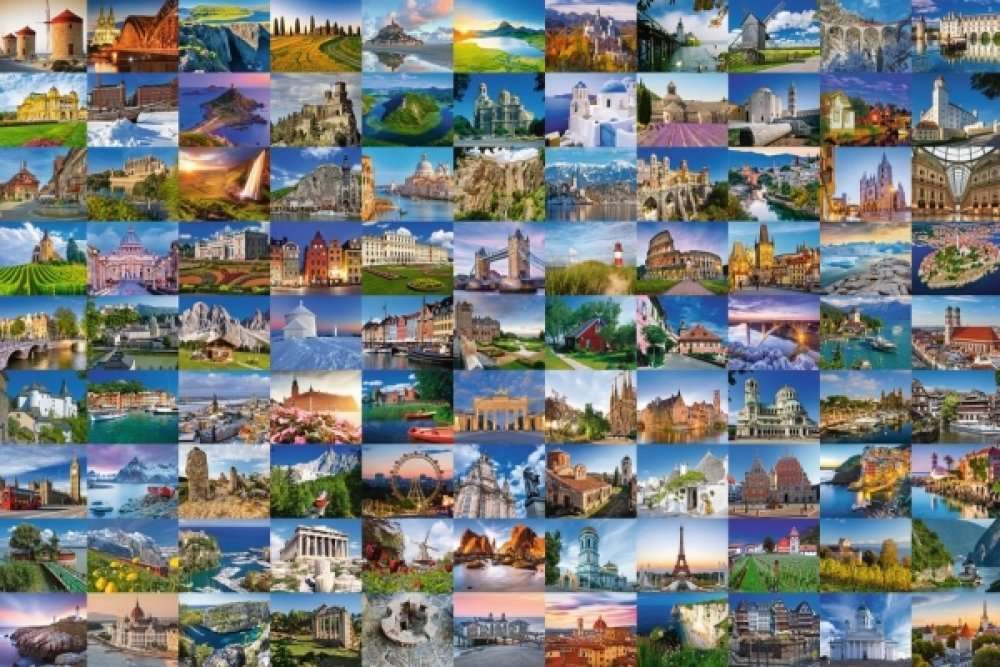 Carte postale européenne. puzzle en ligne