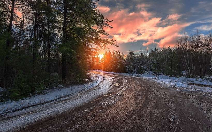 Tramonto in inverno. puzzle online