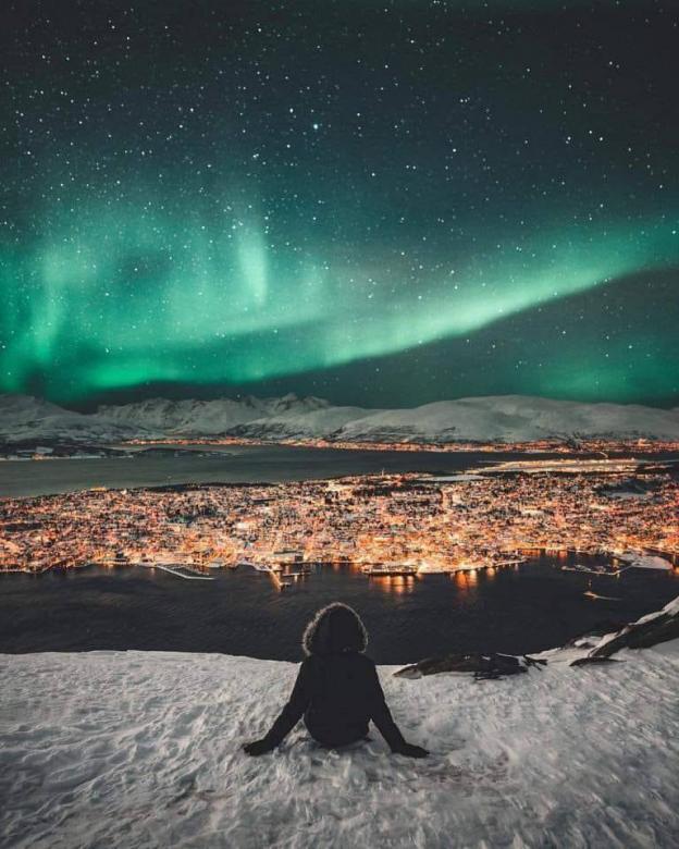 Északi fény Norvégiában online puzzle