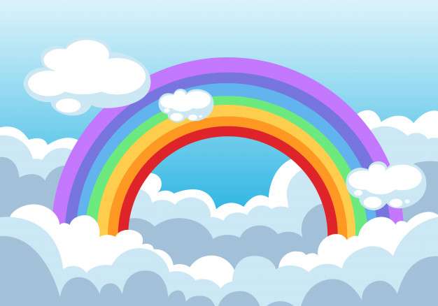 Regenboog in de wolken legpuzzel online