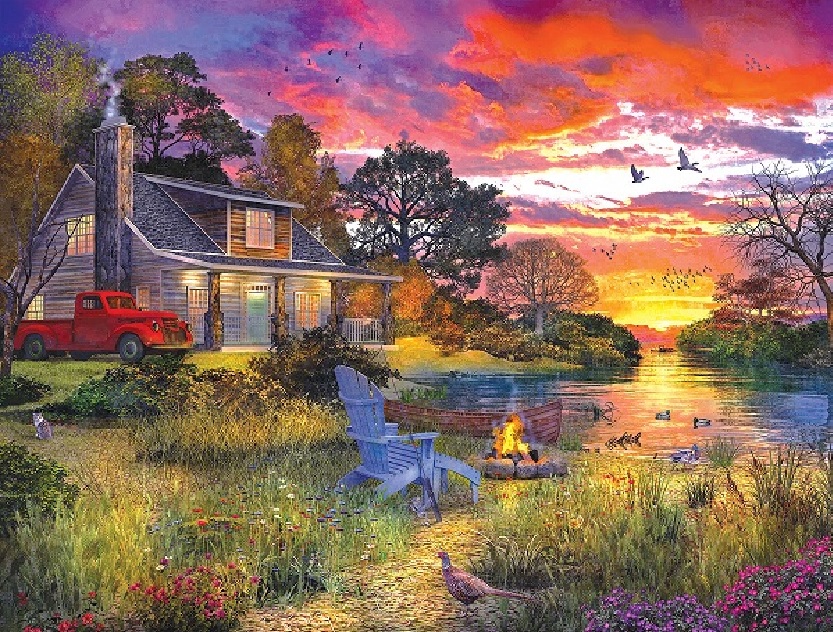 Evening at the lake jigsaw puzzle