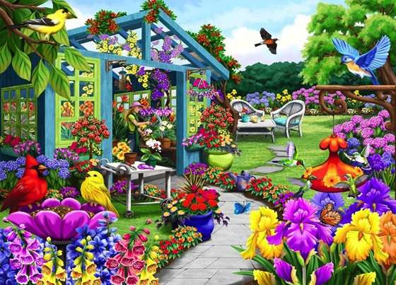 Un giardino colorato. puzzle online