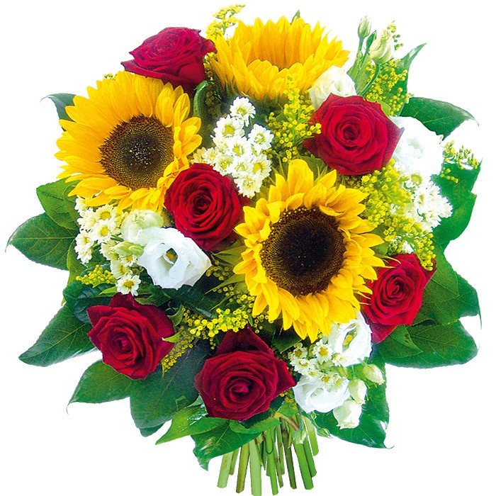 Sunflowers with roses jigsaw puzzle online