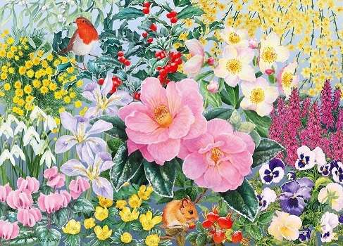 Bloemen in de tuin. online puzzel