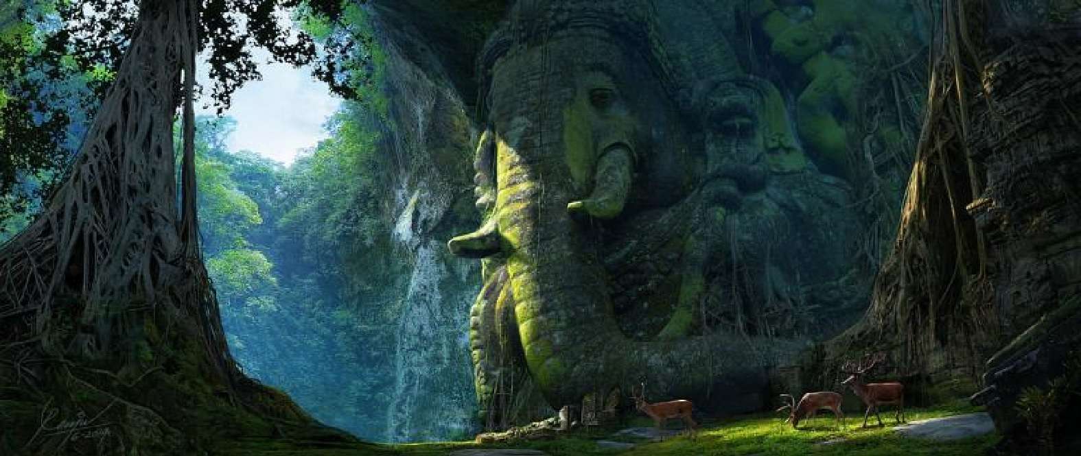 Paysage d'éléphant puzzle en ligne