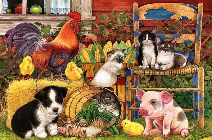 Animais da fazenda. puzzle online
