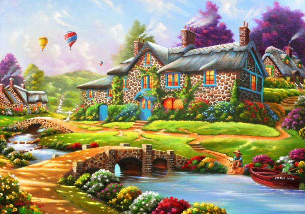 casa colorida quebra-cabeças online