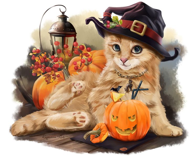 Kitty för Halloween pussel på nätet