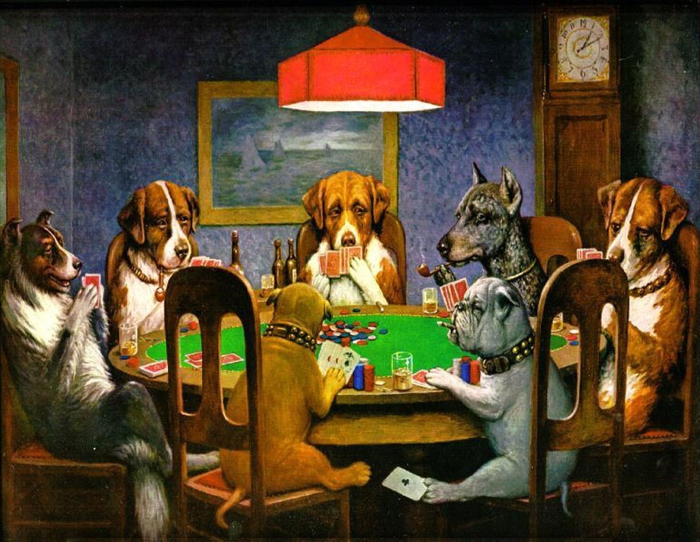 Câini la masă jigsaw puzzle online
