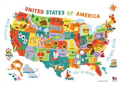 Карта на САЩ за деца онлайн пъзел