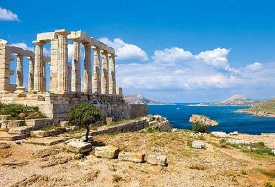 Grekiska ruiner. pussel på nätet