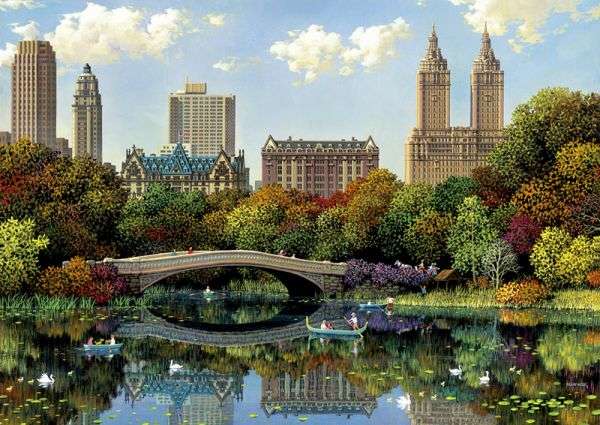 Central Park på hösten. pussel på nätet