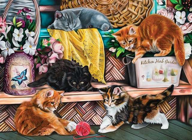 Pisici drăguțe. jigsaw puzzle online