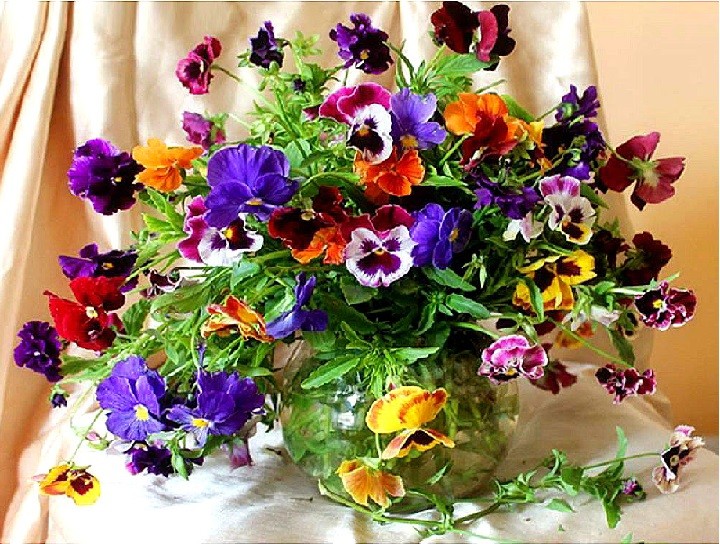 Stiefmütterchen Bouquet. Online-Puzzle
