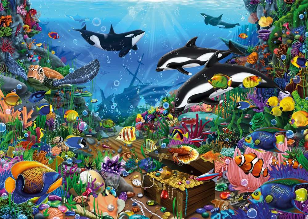 Animales del océano. rompecabezas en línea