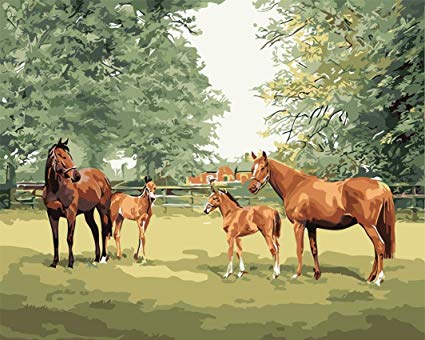landschap met paarden online puzzel