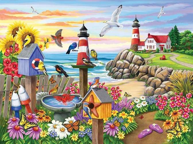 Flowers by the sea. jigsaw puzzle online