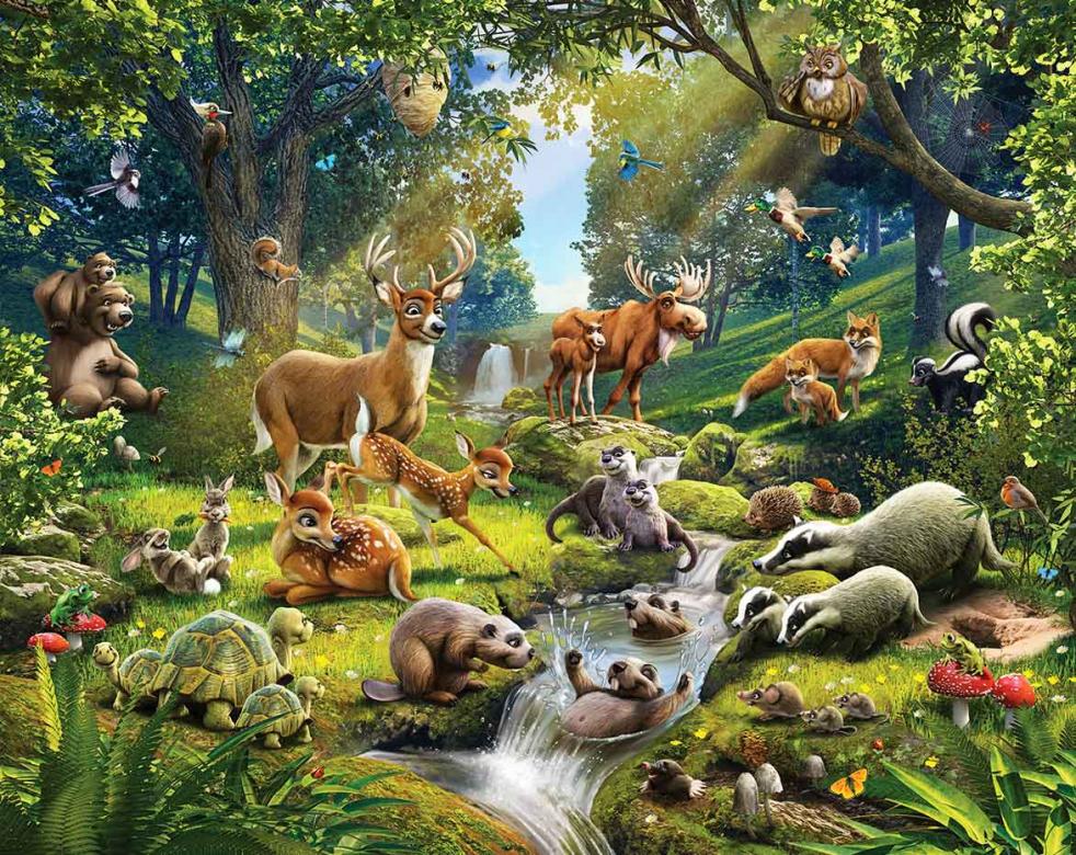 landschap met dieren online puzzel