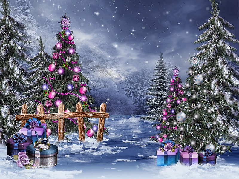 Στο χριστουγεννιάτικο δάσος. παζλ online