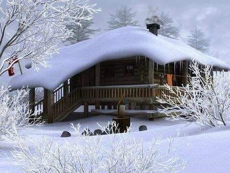 Hus täckt med snö. pussel på nätet