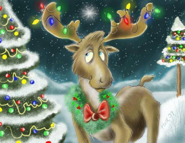 Christmas tree reindeer online puzzle