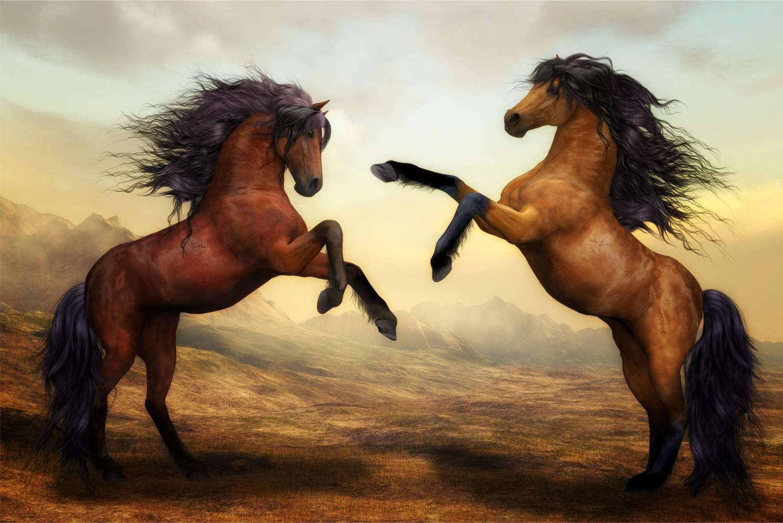 Horse fight online puzzle