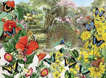 Цветя и пеперуди. онлайн пъзел