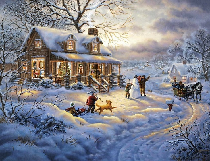 Winter in de schilderkunst. online puzzel