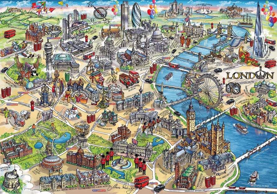 Карта на Лондон. онлайн пъзел