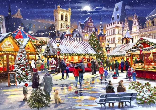 Kerstmarkten. legpuzzel online