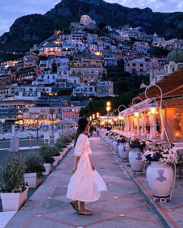 En romantisk natt på italienska Positano pussel på nätet