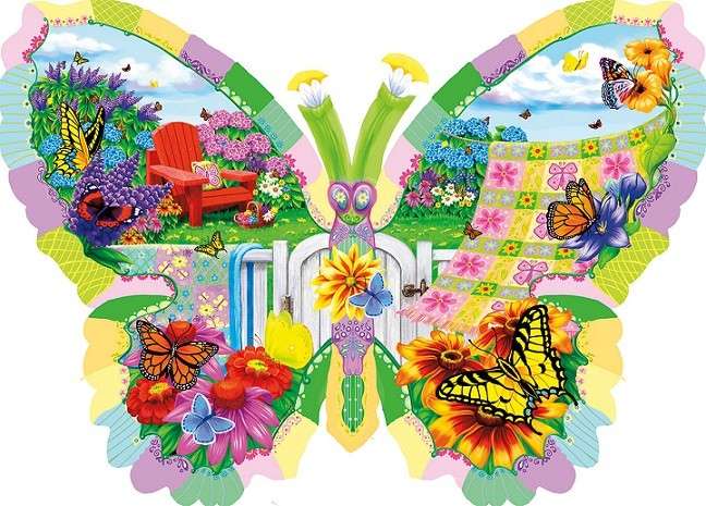 Fluturele floral puzzle online